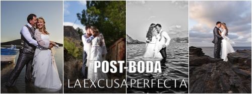 Díptico de diferentes fotografías de post boda 