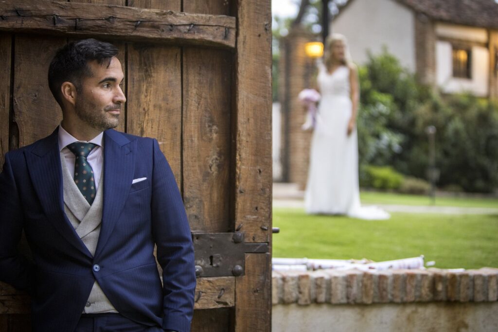Retrato de novios en los jardines del Palacio del Negralejo